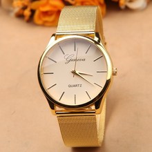 Gold watch Full stainless steel woman fashion dress watches men brand name Geneva quartz watch best quality G-8072,free ship