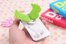 LOVes Silicone Cute angel demon Stand holder and Winder Universal phone Case for iPhone 4 5