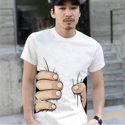 new 3D big Hand Printed T shirt men women clothes 3D visual creative personality T shirt