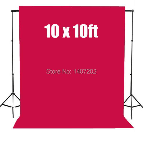 JS 10 X 10FT Photo Light Studio Video Muslin Backdrop Photography 3x3m red background 100% cotton