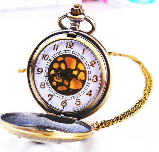 Hot Sale Vintage Antique Unisex Fashion Hollow Out and The Hunger Game cover Quartz Pocket Watch