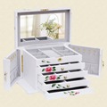 Big 5 Layers Door Shaped Butterfly Luxury Wooden Jewerly Case For Necklace Storage Ring Show Bracelet