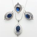 Classic Montana Blue Sapphire Jewelry Sets 925 Sterling Silver Earrings Pendant Necklace Rings For Women Free