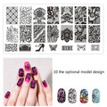New black lace 1 stainless steel plate manicure nails nail art stamps stamping tools