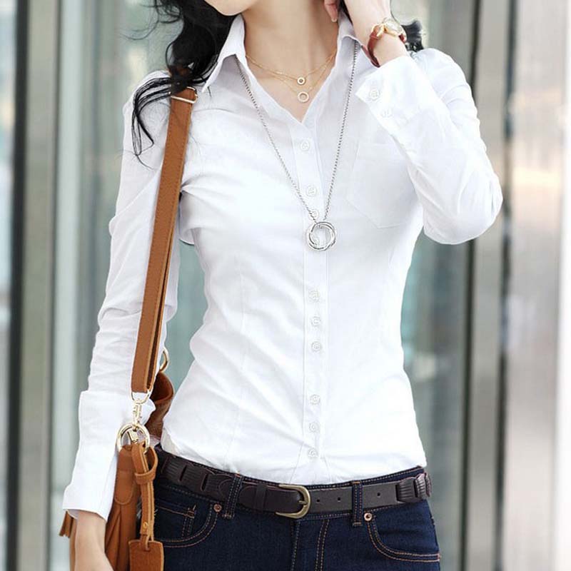 New Fashion women blouse slim blouse ol blouse long-sleeve women white blouse female white shirt spring and autumn,D0017