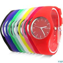 Y102 Free shipping NEW! Soft Cute Women Jelly Rubber Bracelet Dial Quartz Analog Sports Wrist Watch