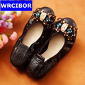 2017 New 3colors Women Genuine Leather Mother Shoes Moccasins Women s Soft Leisure Flats Female Flat