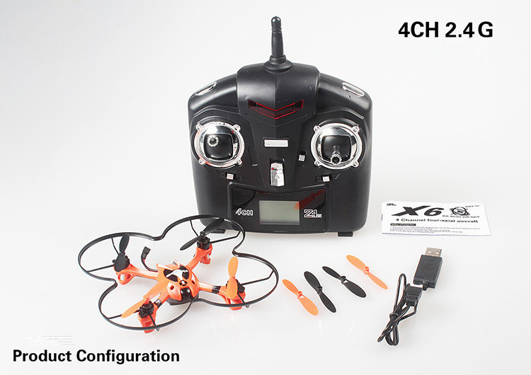 2.4G RC armor 6 channel four axis model LCD remote control helicopter UAV model aircraft