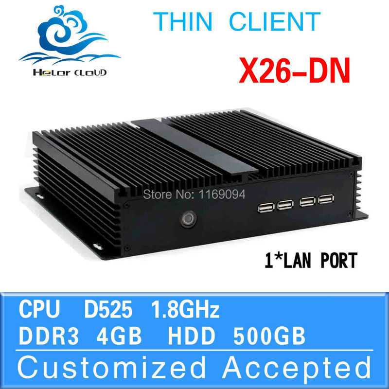 Promotional price Various Colors family computer htpc fanless mini pcs X26 DN D525 4G ram