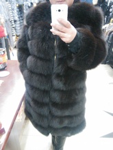 2016The new fashion Genuine Leather Fox Fur Zipper Package mail Natural Color Batwing Sleeve Female coat