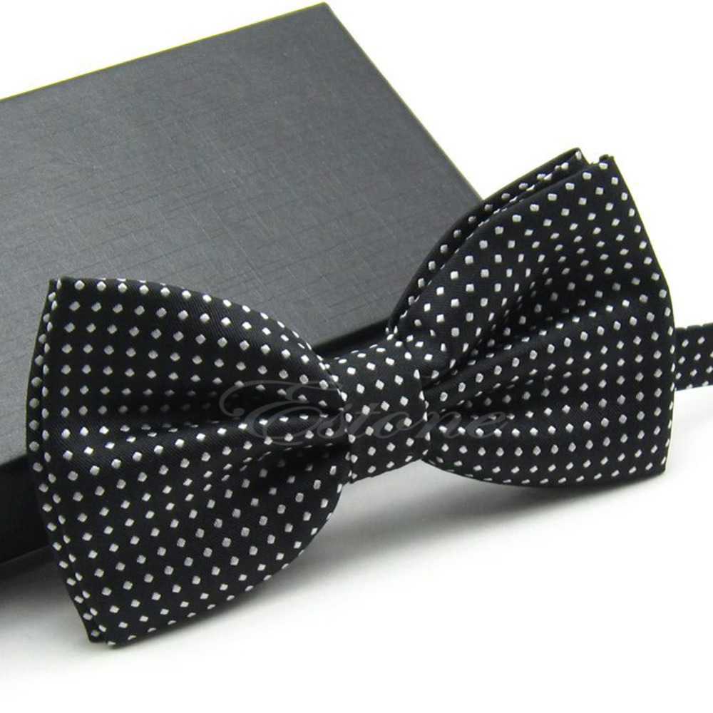 New Fashion Polyester Men s Adjustable Polka Dot Bow Tie For Wedding Prom Party