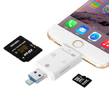 Newest 3-in-1 iFlash Drive USB Micro SD HC TF Card Reader Writer for iPhone 5/5S/6/6s/6 Plus/iPad/IPad pro/ Android Cellphones