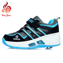 New 2016 Child heelys Jazzy Junior girls boys heelys roller shoes for children EU Size 29-41 wheel shoes breathable rollerskate