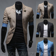 2015 Top Fashion Rushed Regular Polyester Cotton Single Breasted Broadcloth Full Jacket Blazer Men Blazer Masculino