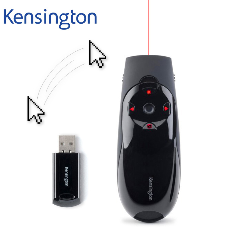 Фотография Kensington Premium Wireless Presenter Remote Red Laser Pen Presenter with Air Mouse Cursor Control for PPT Keynote Presentation