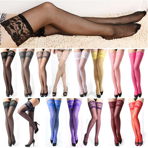 Hot-Sale-Cheap-Sexy-Womens-Sheer-Lace-Top-Thigh-High-Sexy-Lingerie-Stockings-15-Colors