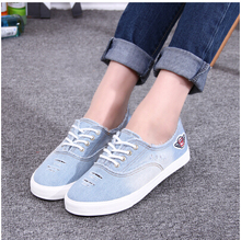 2016 New Arrival Women’s Canvas Shoes Female Water Wash Denim Casual Shoes SIZE 35-40 2Colors