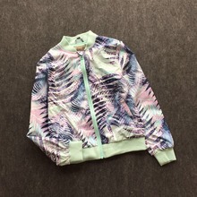 Boys Girls Clothes Spring Fashion Jungle Foliage Print Windbreaker Jacket Cardigan Sun Protection Clothing Kids Outerwear 3-10Y