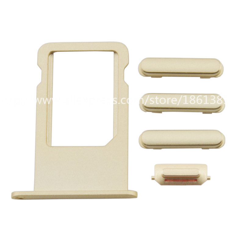 00013215 Apple iPhone 6 Plus Gold Buttons set with SIM Tray Including SIM Card Tray & Power Button & Volume Button & Mute Switch 1