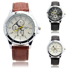 1PC Brand Luxury Men Boy Dress Casual Motion Sports Watch Leather Quartz Male Clock Wristwatch Quality Gift relogio masculino