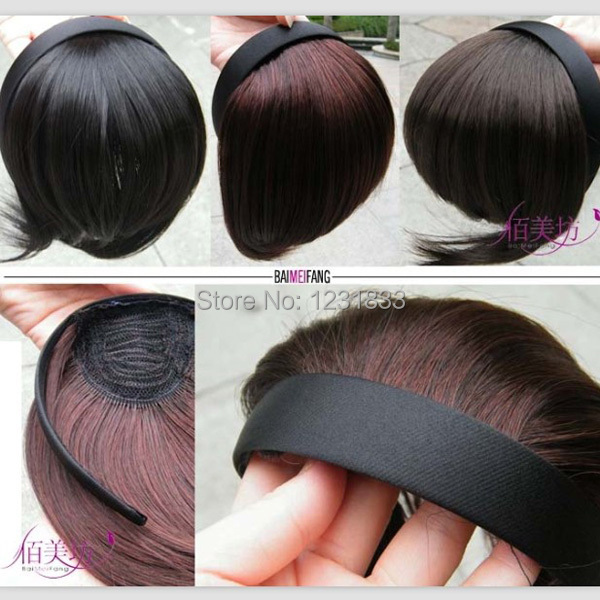 Cosplay style Women s Clip on Bangs Fringe Wigs Hair wig band Headband Hairpiece