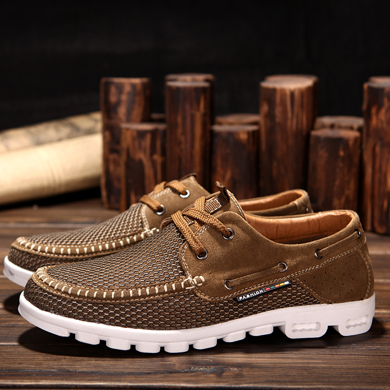2015 new men s Fashion breathable mesh shoes Casual sneakers Suede leather beach sandals mf 3606