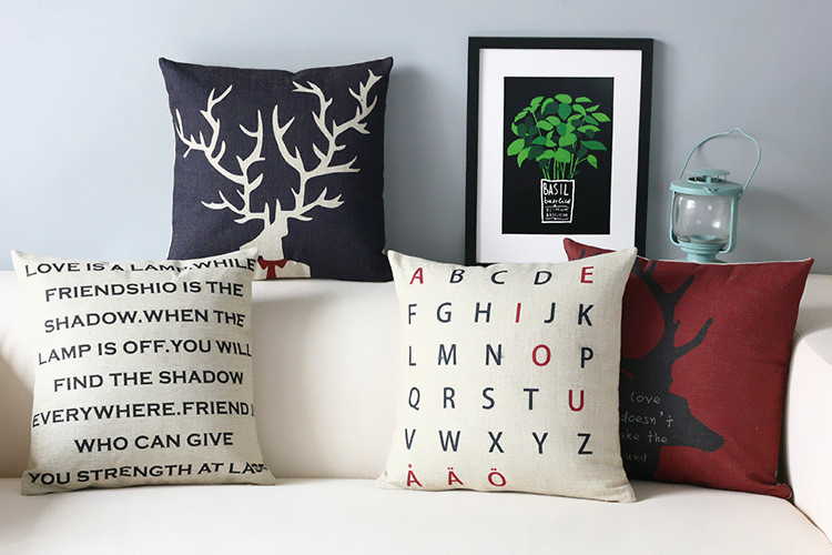 Scandinavian Style Cushion Creative Cartoon Alphabet Decorative