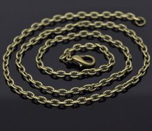 Antique Bronze Lobster Clasp Textured Link Chain Necklaces 4.5x3mm,24″ sold per pack of 12 Pcs Mr.Jewelry