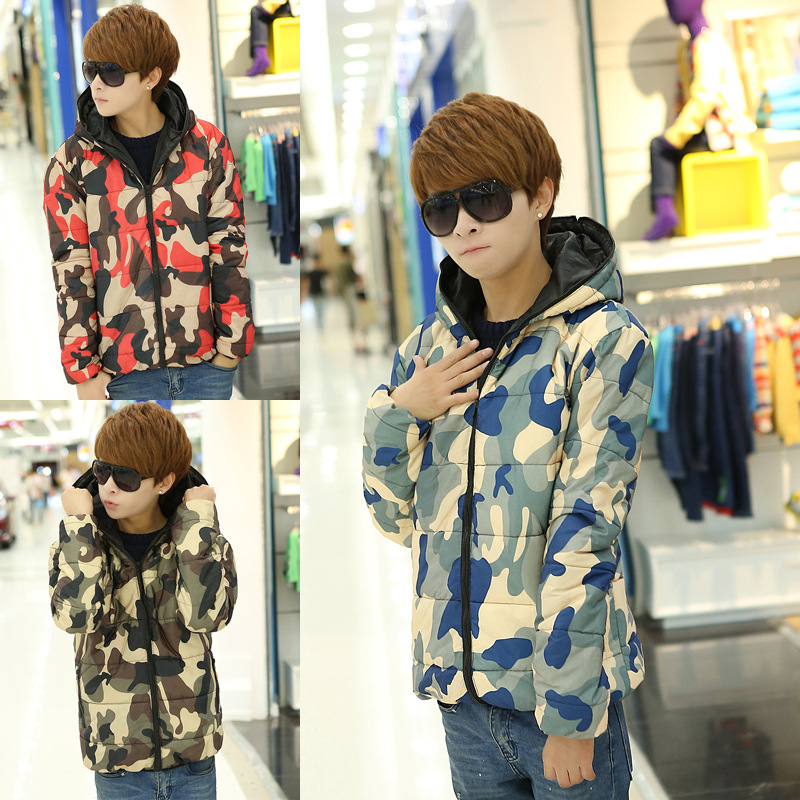 Camo Male Warm Winter Jacket Cotton Casual Long Sleeves Men Winter Jacket Fashion Simple Colorful Winter