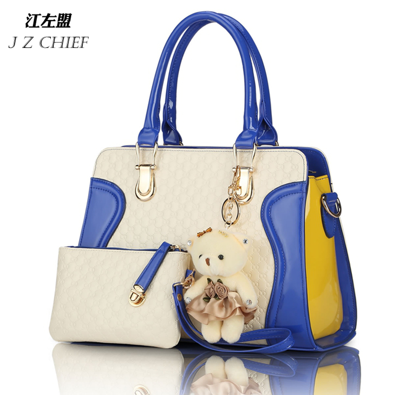 HOT SELLING European American fashion casual alligator pattern handbag patent leather PU shoulder bag with purse