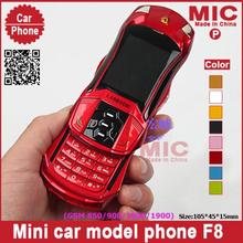 Russian keyboard Dual SIM Card slider low price small size mini sport cool supercar car key cell mobile phones cellphone F8 P54