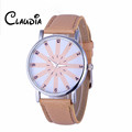 CLAUDIA Special Fashion Women s Geneva Fashion Leather Analog Stainless Steel Quartz Wrist Watch FreeShipping Newest