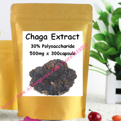 Hotsale 1Pack Chaga Mushroom(Bai Hua Rong ) Extract Powder 30% Polysaccharide 500mg x 300caps powerful anti-oxidant