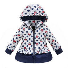 girls winter coat children cute polka dot hooded jacket outerwear kids girl warm clothing baby fashion cartoon  clothes ws049