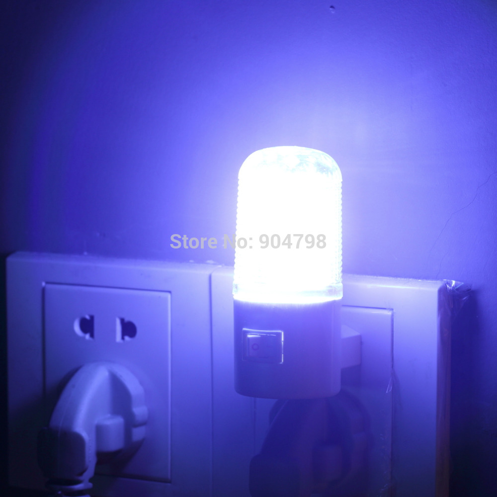 4 LED Wall Mounting Bedroom Night Lamp Light US Plug Lighting Bulb AC 1W