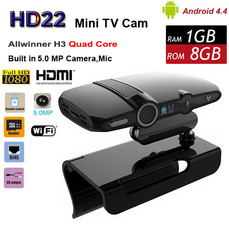 Updated HD22 Android TV BOX with 5.0MP Camera Allwinner H3 Quad Core 1G 8G HD23 EU3000 Smart Mini PC WIFI Google IPTV XBMC