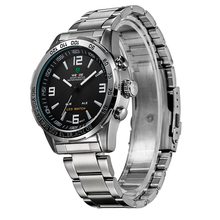 Weide WH1009 hombre de lujo Herramientas Shark Zone Dual Time reloj iluminado analógico Digital LED Display de cuarzo deporte militar