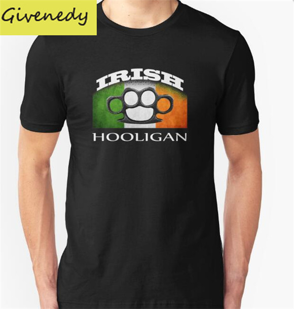 Irish Hooligan Flag Brass Knuckles Printed Mens T Shirt Fashion 2016