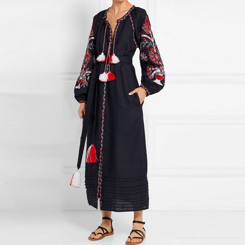 embroidered linen dress