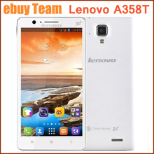 Original Lenovo A358T 5.0” Quad Core Android 4.4 smartphone MTK6582 GPS 512MB+4G ROM Bluetooth4.0 854×480 Dual Sim Mobile Phone