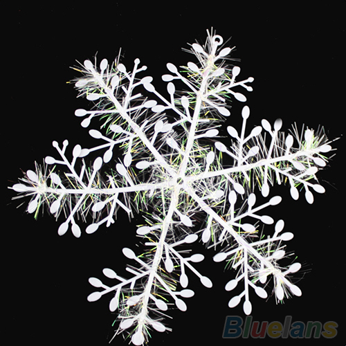 30Pcs White Snowflake Ornaments Christmas Holiday Festival Party Home Decor 2MYZ