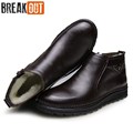 Break Out New Men Winter Boots Men Snow Boots Warm Plush Zip Genuine Leather Quality Men