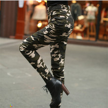 New Summer Army Fashion Women Pants Female Casual Military Denim Trousers Tight Elastic High Waist Camouflage Pencil Pants Women