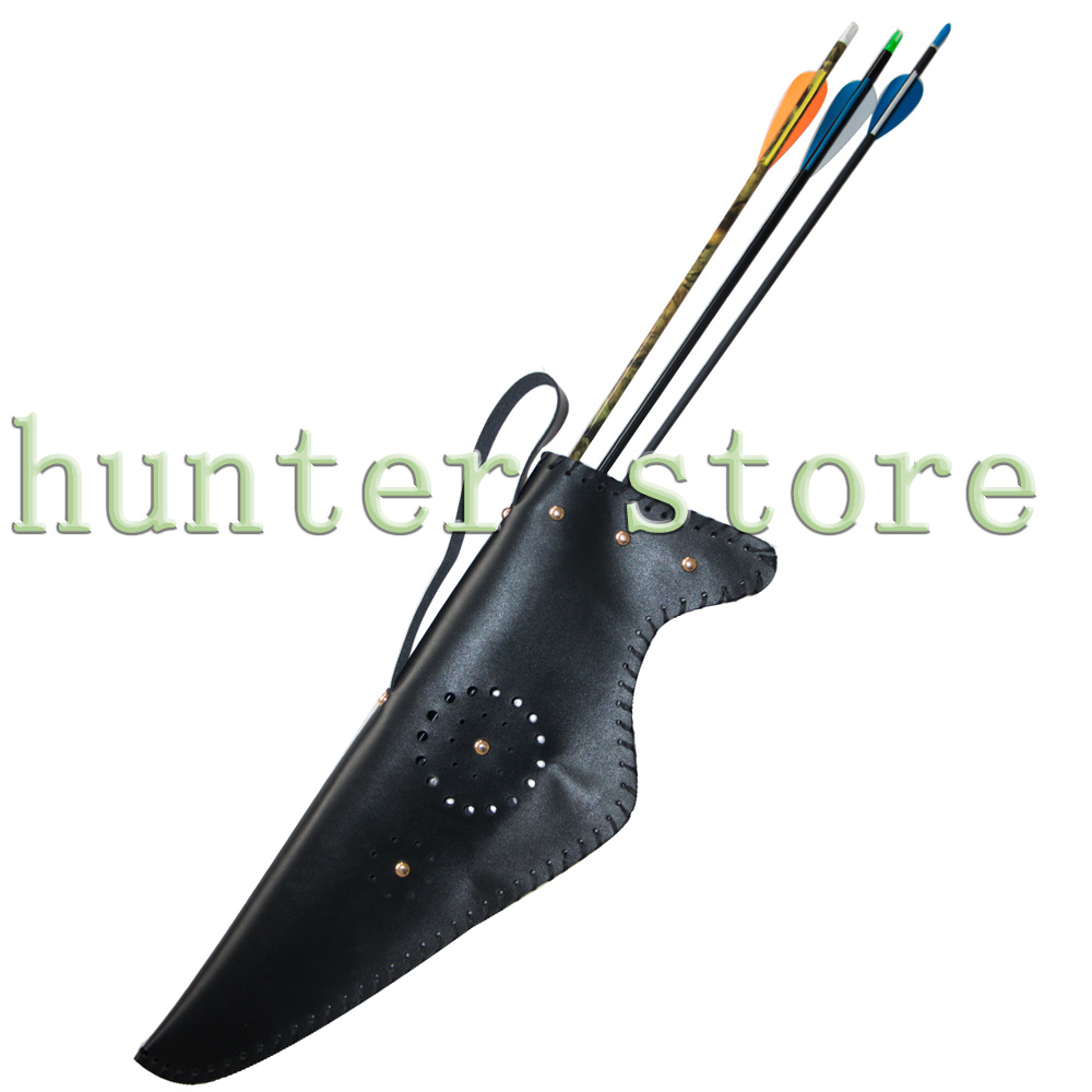 1 archery arrow quiver 1 bow bag case durable black composite leather for adult archery hunting