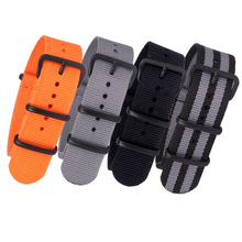 Nato Solid Black Buckle Stripe Orange Wholesale 20mm 22mm 24mm Watchbands Men Women Watches Strap Wristwatch Band Buckle Belts