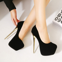 HOT 2016 New Sexy Women Pumps 16CM Round Toe High Heels Women Shoes Simple Fine Heels Women’s Singles Shoes Size 34-40