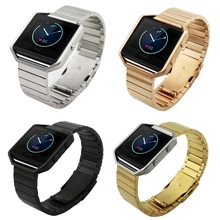 Luxury 23mm Stainless Steel Watchbands For Fitbit Blaze Smart Fitness Tracker Watch Strap 23mm Link Bracelet