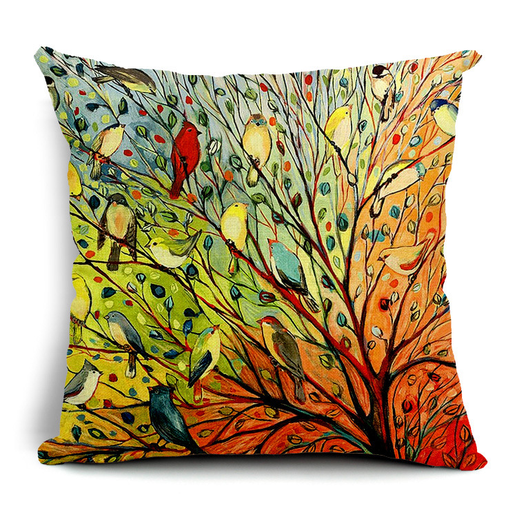 Aliexpress.com : Buy Birds pintura painting decorative pillow covers sofa luxury cushion cover ...