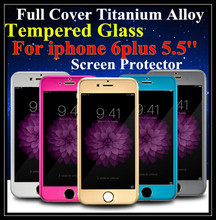 100pcs Titanium Alloy Tempered Glass Screen Protector For iphone 6 plus 5 5 Front Back Full