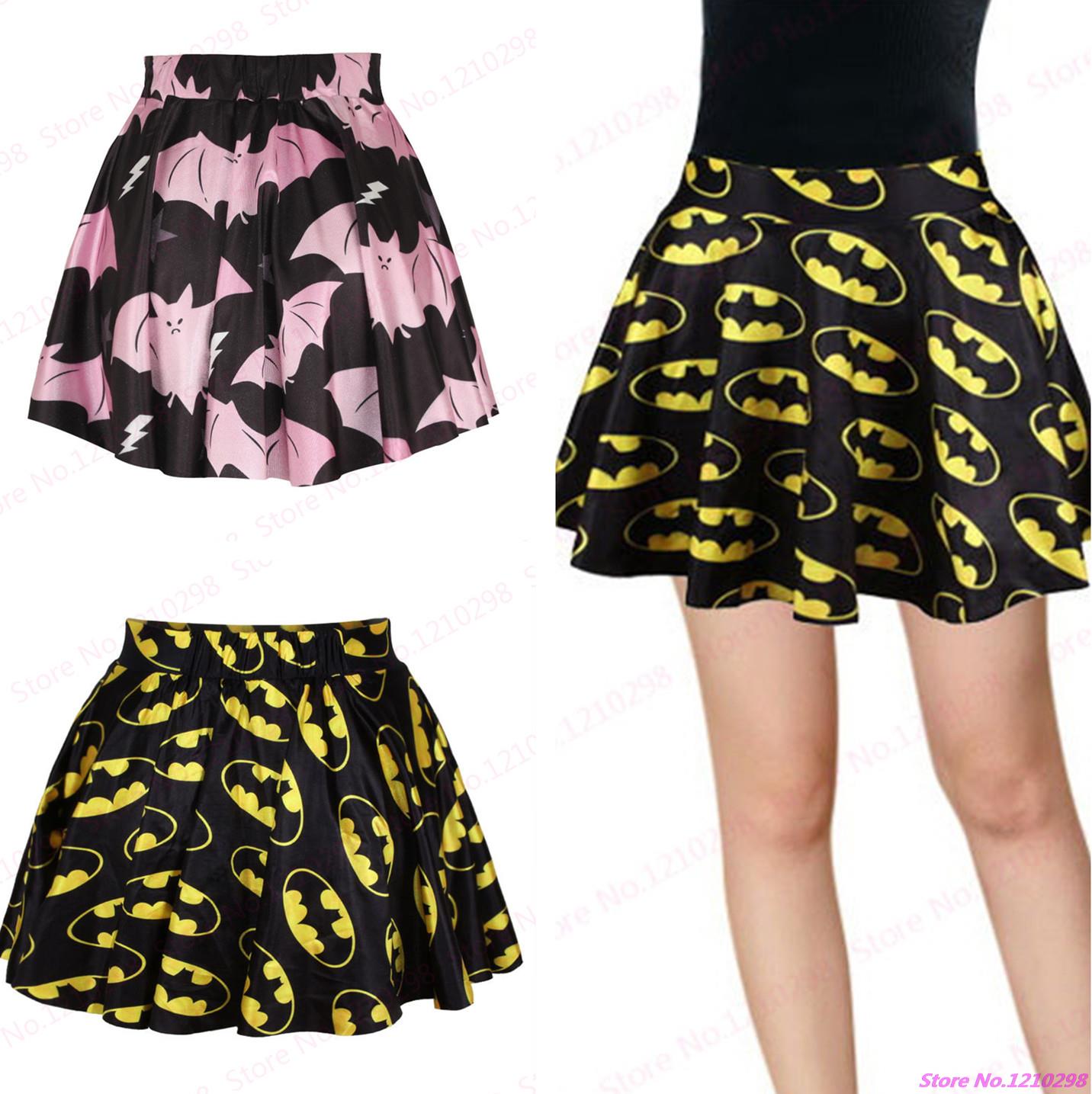 New Pettiskirt Batman Pleated Slim Fit Sports Stretch Waist Tennis Skirts A line Cool Hero Batman